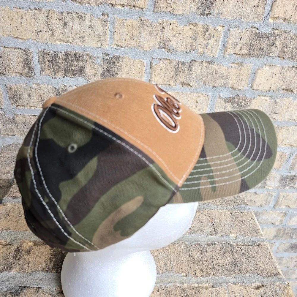 Ole Miss Rebels Baseball Cap Tan Camo Logo Russell Athletic Men